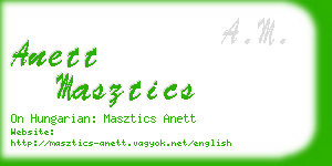 anett masztics business card